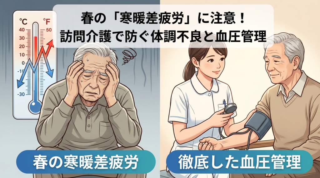 寒暖差疲労を防ぐための訪問介護での血圧測定と体調管理