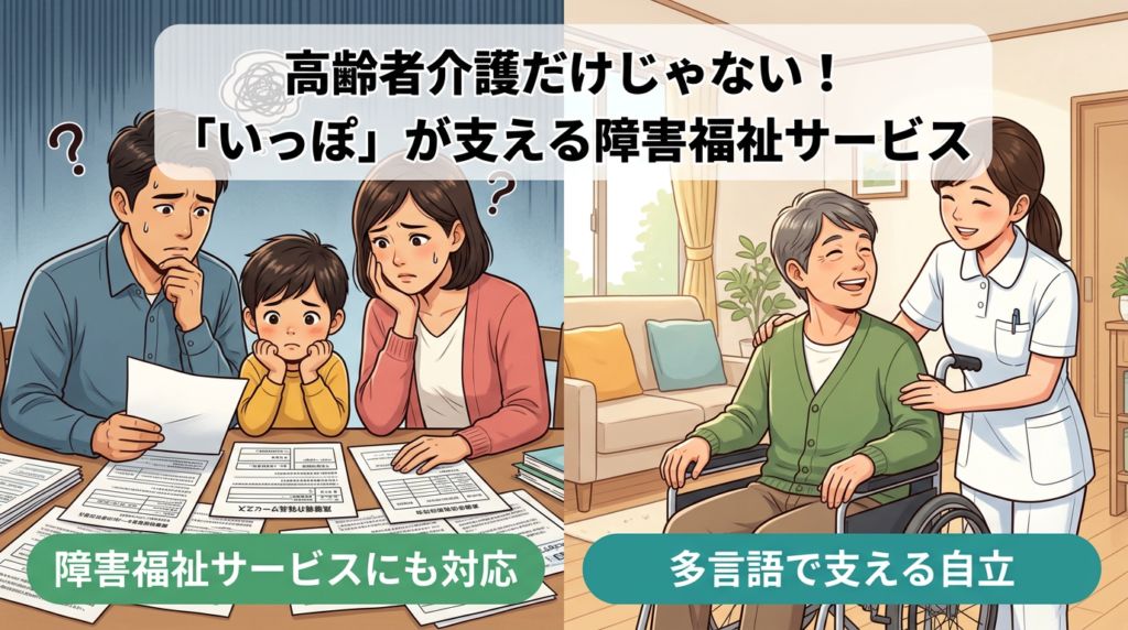 障害福祉サービスを利用して自立した生活を送る方とサポートするヘルパー