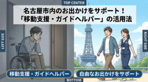 名古屋市内の名所をガイドヘルパーと一緒に楽しく外出する障害のある方